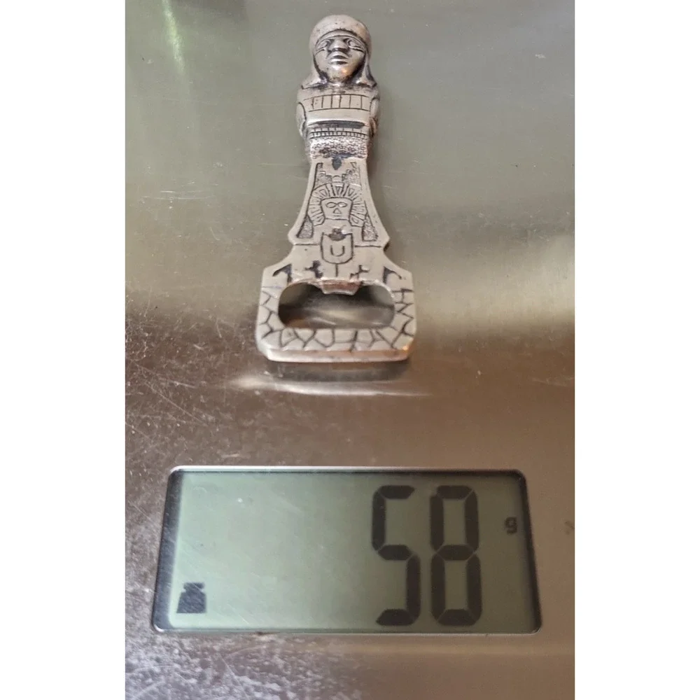 Sterling Silver 926 Made in Peru Figural Peruvian Bottle Opener 58 grams